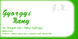 gyorgyi many business card