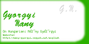 gyorgyi many business card